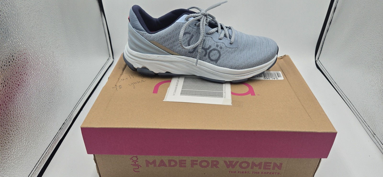 Ryka Walking Shoes Womens Light Blue Gray Lace Up Athletic Sneakers Comfort-image