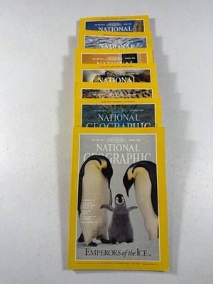 National Geographic 1996 Lot of 7 Issues Vol 189-190 + Maps Penguins Genghis
