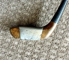 Antique Vintage Hickory Wood Head Brassie Charles John Miracle Putter C1 SW