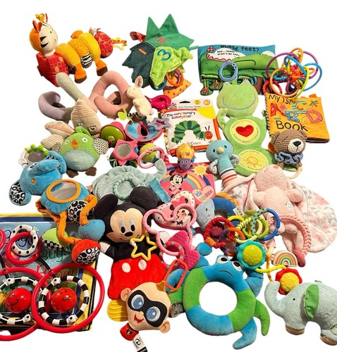Lot Of 30 Baby Rattles/Crinkle Books Sensory Melissa & Doug Disney Itzy Ritzy