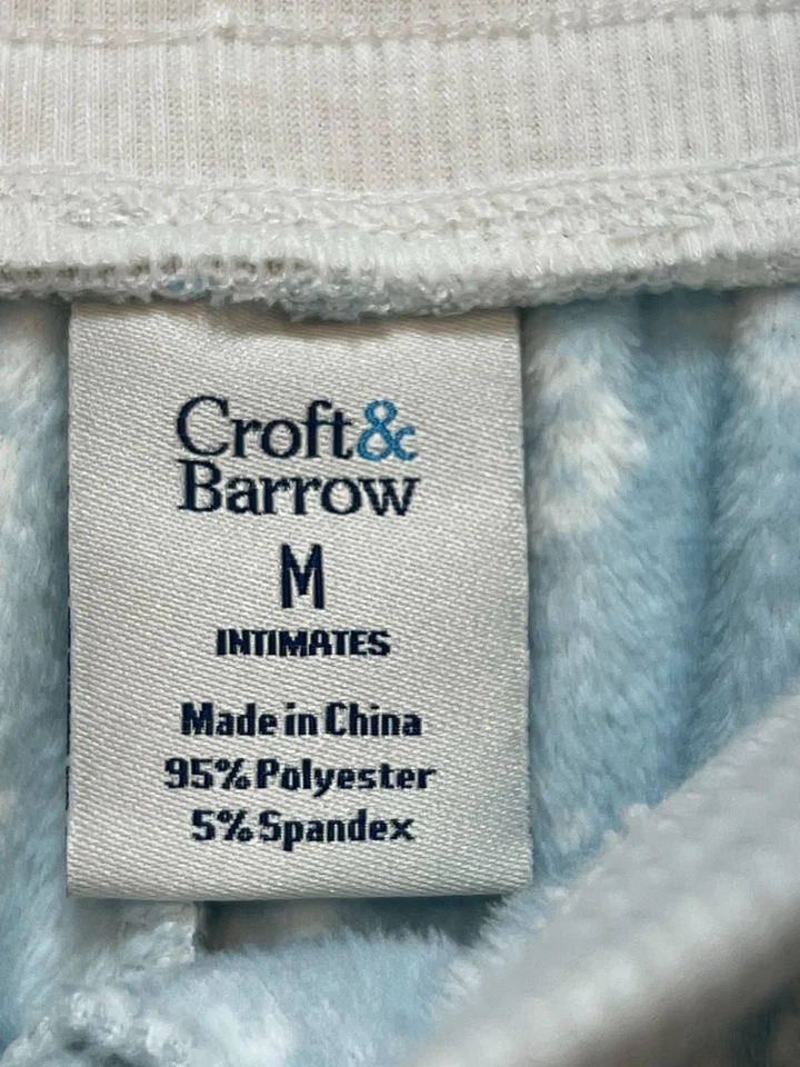 Croft & Barrow Womens Intimates Snowflake Fair Isle Pajama Pants Sz M Blue White - Image 3 of 4
