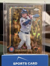Pete Crow-Armstrong 2025 Topps Gilded 16/25 Chrome Gold RayWave Chicago Cubs #34