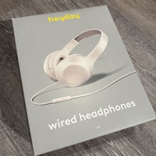 Wired On-Ear Headphones - heyday White Built-in Mic - Foam Cushions