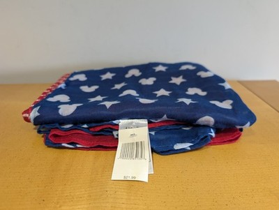Disney Parks Americana Mickey Mouse Schal Sterne & Streifen Brandneu mit Etikett 