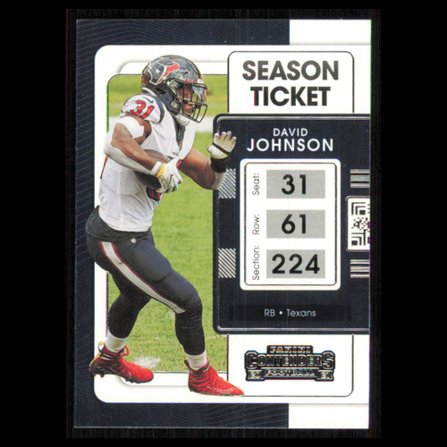 David Johnson #40 2021 Panini Contenders Ticket Houston Texans Football Card NFL - 第 1/3 張圖片