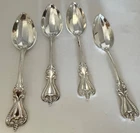 FOUR ANTIQUE TOWLE OLD COLONIAL  (1894) STERLING SILVER FACETED TEASPOONS