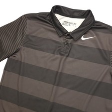 Nike Golf Dri Fit Boys XL Golf Polo Shirt Striped Short Sleeve Performance
