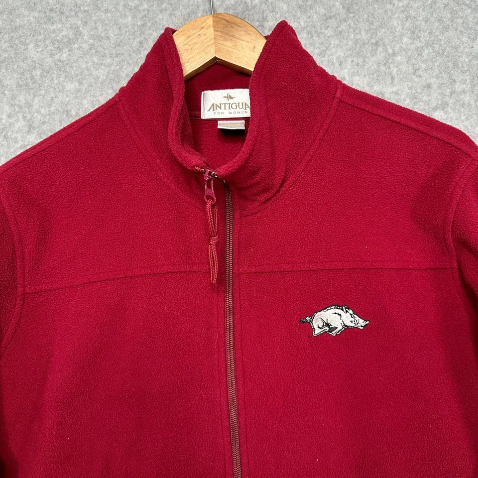 Pullover para mujer Antigua rojo Arkansas Razorbacks polar 1/4 cremallera talla L Foto 2 de 4