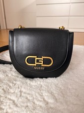 Guess G Chain Saddle Bag / Crossbody Umhängetasche – Schwarz & Gold 
