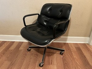 Vintage 1970’s Knoll Pollock Leather Executive Chair by Charles Pollock