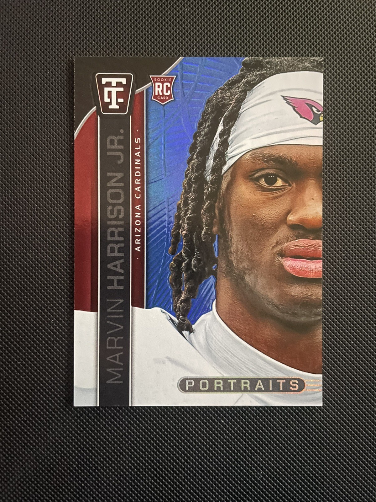 Marvin Harrison Jr. Panini Totally Certified Portraits #6 Mirror Platinum Blue