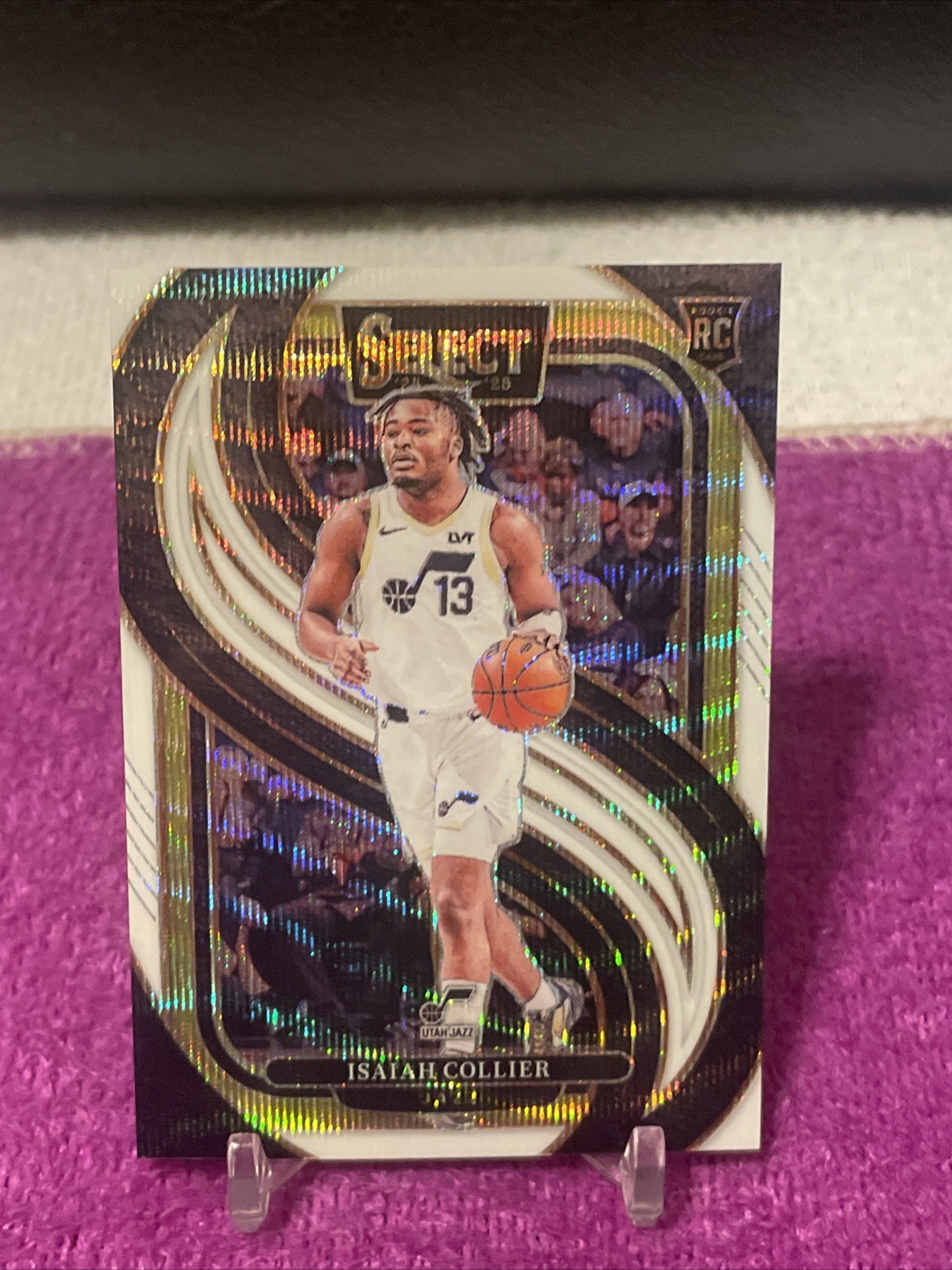 2024-25 Panini Select Premier Level Isaiah Collier #178 RC White Wave Prizm /99