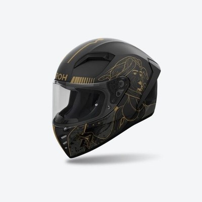 Airoh Connor Full Face Motorcycle Helmet Matt Black Gold - Size S-XL