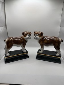 Pair of Victorian Staffordshire Style Bulldog Figurines/Bookends,Mint condition