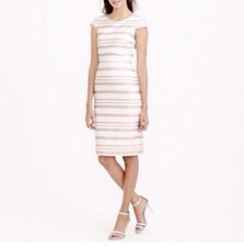 J.Crew Cap Pink and White Striped Sleeve Dress Size 2
