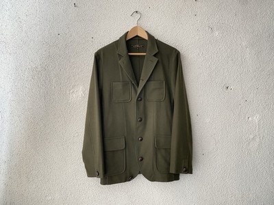 FREEMANs SPORTING CLUB NYC olive WOOL 4-PKT UNSTRUCTURED JACKET/BLAZER S/M FSC