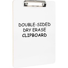 Dry Erase Clipboard Hardboard Whiteboard Double Sided Low Profile Clip 9x12.5