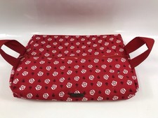 Handcrafted Cotton Fabric Zippered Shallow Makeup Bag To Hold Long Brushes
