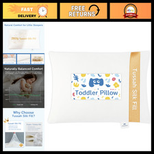 Organic Toddler Pillow 13x18 - Soft Tussah Silk Fill, Breathable Comfort for Age