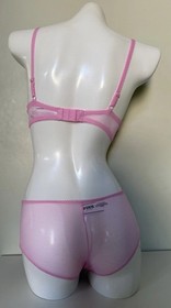 Victoria's Secret PINK Wink Push Up Bra & Cheeky Panty Set Pink Black Butterfly