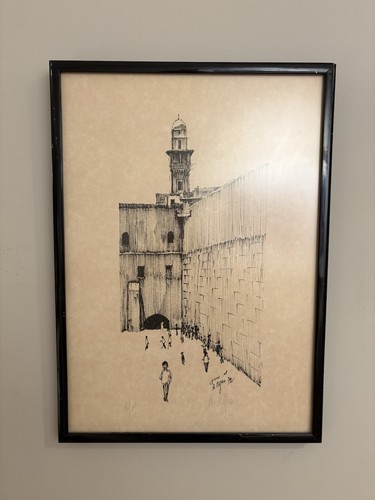 Arie Ogen A/P Signed Etching “Western Wall” (Kotel/Wailing Wall), Jerusalem