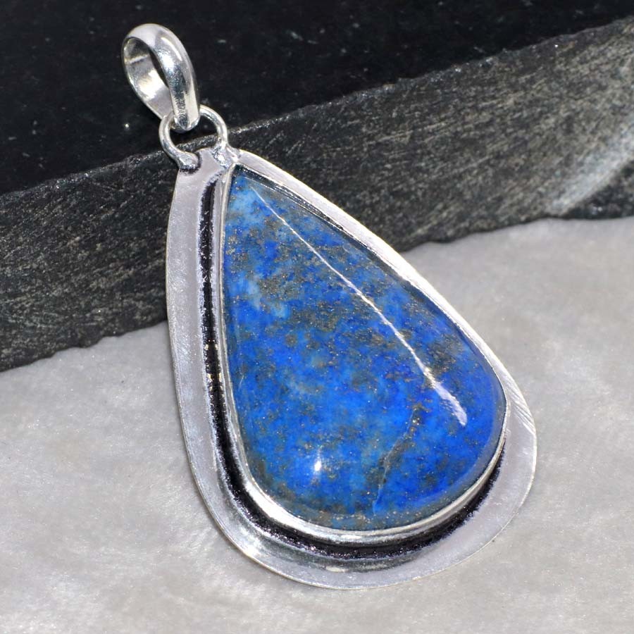 Lapis Lazuli 925 Silver Plated Pendant 2.1
