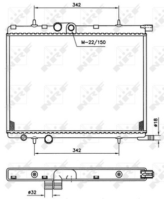 NRF 519524 radiator, engine cooling for Citroen, Peugeot