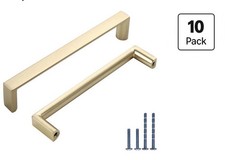 10-pack 5  Inch / 127 mm Hole Brushed Gold Drawer Cabinet Pulls Kitchen Hardware