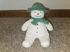 EDEN Snowman Plush VTG Soft Toy Lovey Green Scarf Hat Toy Raymond Briggs Mini 7"