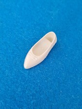 Vintage Sindy Doll White Kitten Heel Bow Shoe Squishy Single Shoe x 1 VGC
