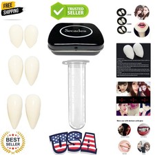 Cosplay 3 Pairs Vampire Teeth with Adhesive Dentures Halloween Party Props Fa...