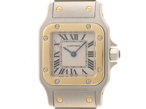 CARTIER W20012C4 Santos Galve SM Silver dial Steel/K18YG Women...