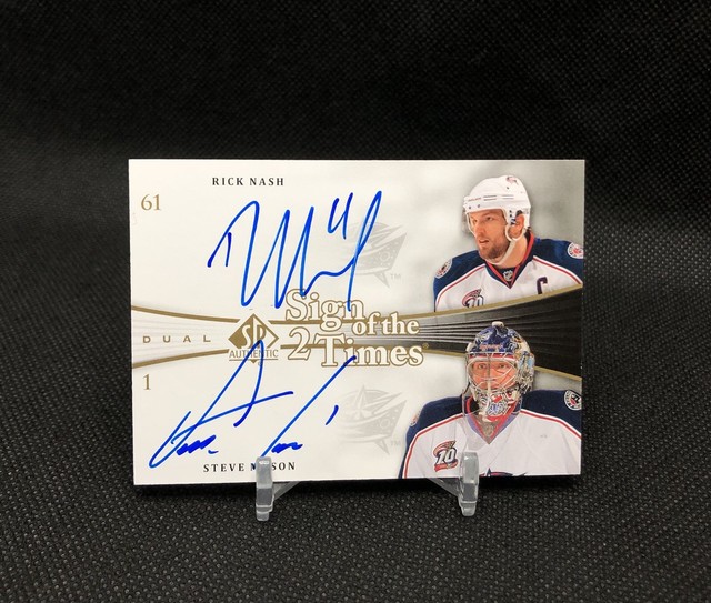 2011-12 SP Authentic Rick Nash & Steve Mason SIGN OF THE TIMES 2 DUAL AUTO SSP!