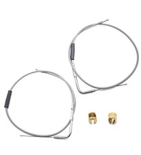 42" Stainless Steel Throttle and Idle Cable Set Fit for Harley Davidson 1996-...