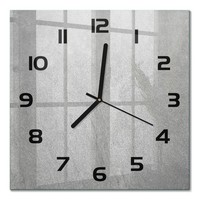 Dekorative Wanduhr Mit Leisem Uhrwerk Graue Wand Schwarze Zeiger 30X30 Cm