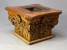Newel post capital architectural salvage antique carved oak