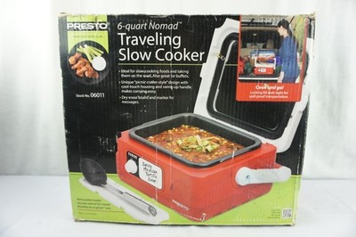 Presto Nomad Traveling Slow Cooker, Red, 6-Quart ( Pack of 1), New