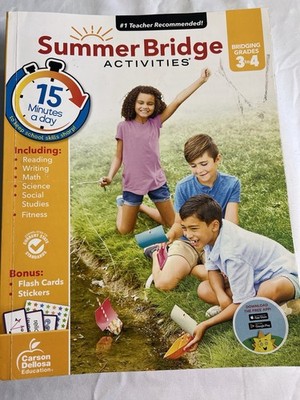 Carson-Dellosa Summer Bridge Activities Grades 3-4 Workbook Stickers 2014