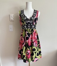 Vintage Y2K Nanette Lepore Silk Dress Beaded Party Cocktail Seen on iCarly