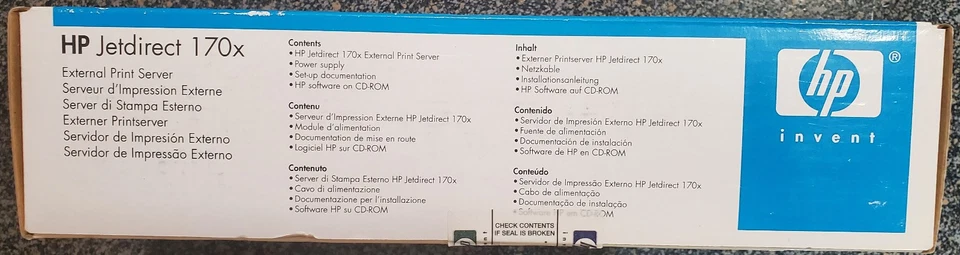 NEW SEALED HP Jetdirect 170x External Print Server Parallel Port 10Base-T J3258G - Image 3 of 4