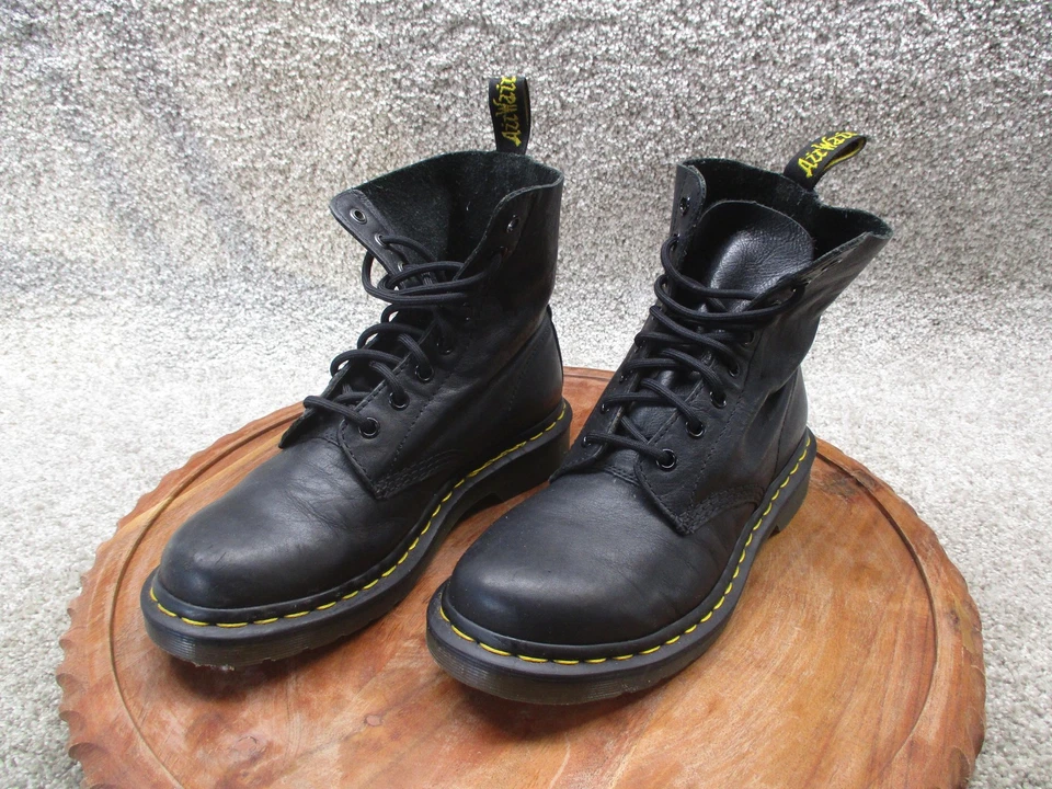 Botas Dr Martens Pascal para mujer talla 8 zapatos de combate de cuero negro con cordones Foto 3 de 4