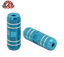 ALTA Alloy 3” Knurled Lightweight Freestyle Blue Pegs – 24/26T Thread, 3/8” Axle