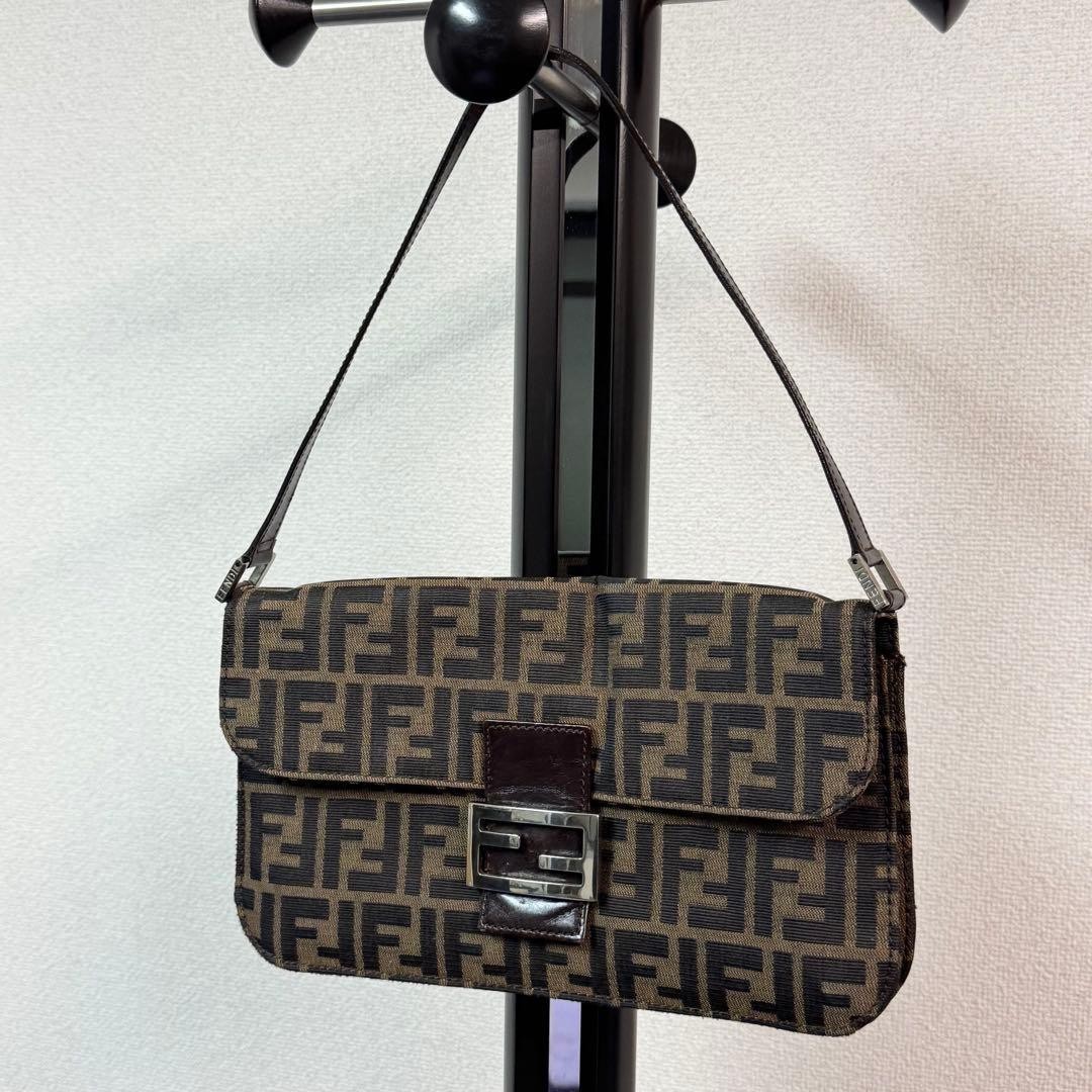 FENDI Zucca Mamma Baguette One Shoulder Bag Canvas Leather Brown Logo From Japan thumbnail 23