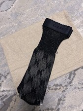 Calze Gucci Lit Lux GG Net nuove nero/oro scintillante donna taglia small