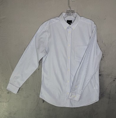 H&M Vertical Stripe Blue and White Button-Down Long Sleeve - Medium Size 15 3/4