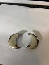 70's vintage silver plated cresent moon clip on earrings