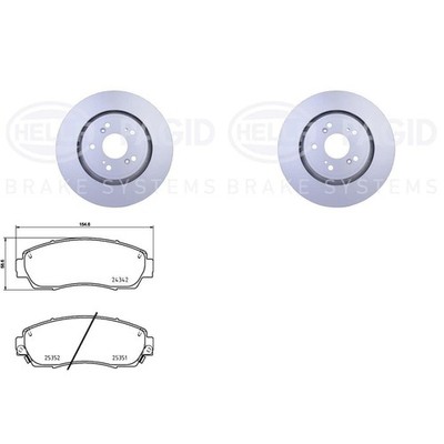 HELLA BREMSSCHEIBEN + BELÄGE 315mm VORNE passend für HONDA CR-V 4 RM