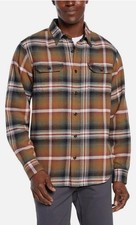Orvis Men's Heavyweight Flannel Shirt Sz Medium Brown Green Burgundy