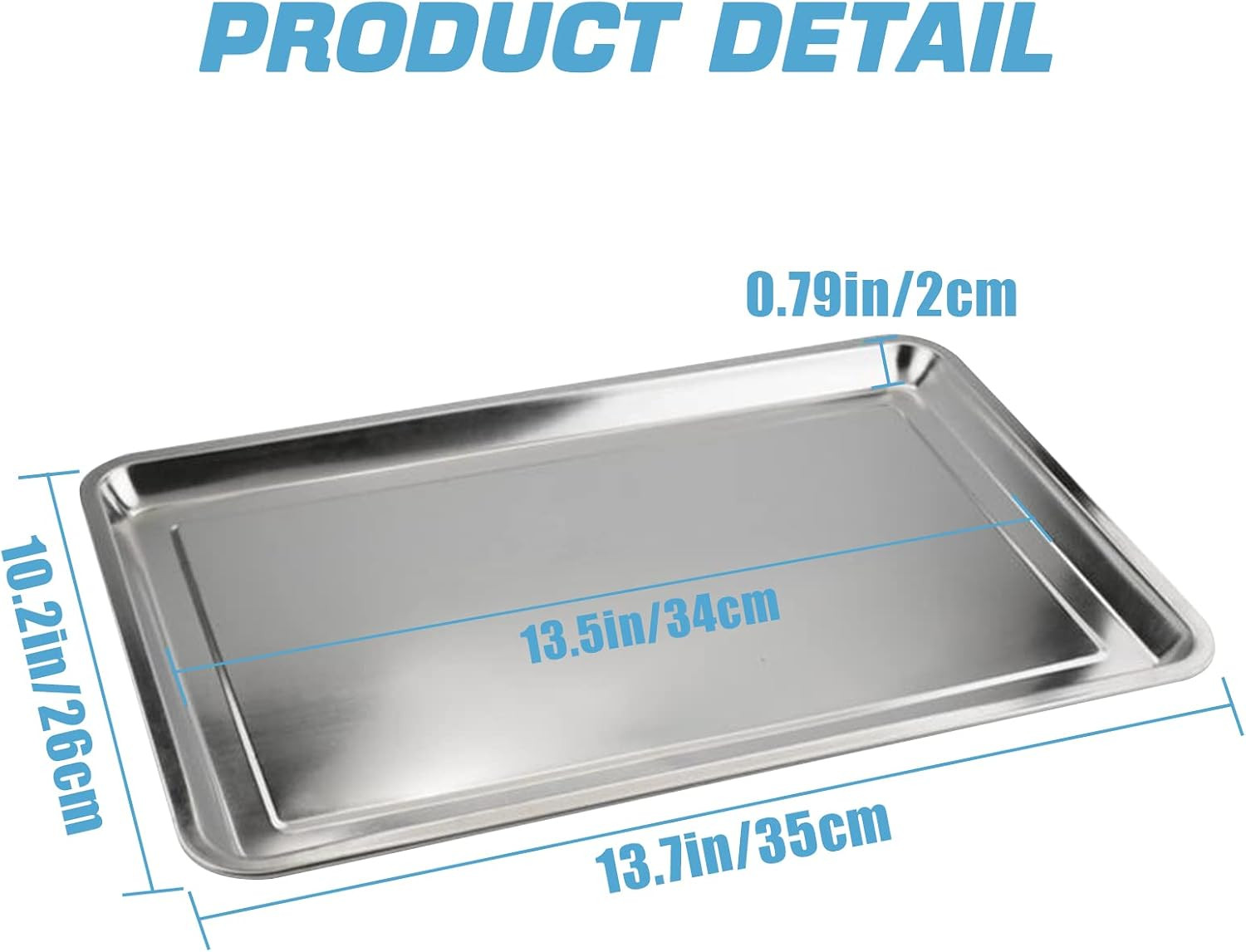 Stainless Steel Lab Tray 5Pcs 13.5 X 10 in Flat Metal - second product detail image