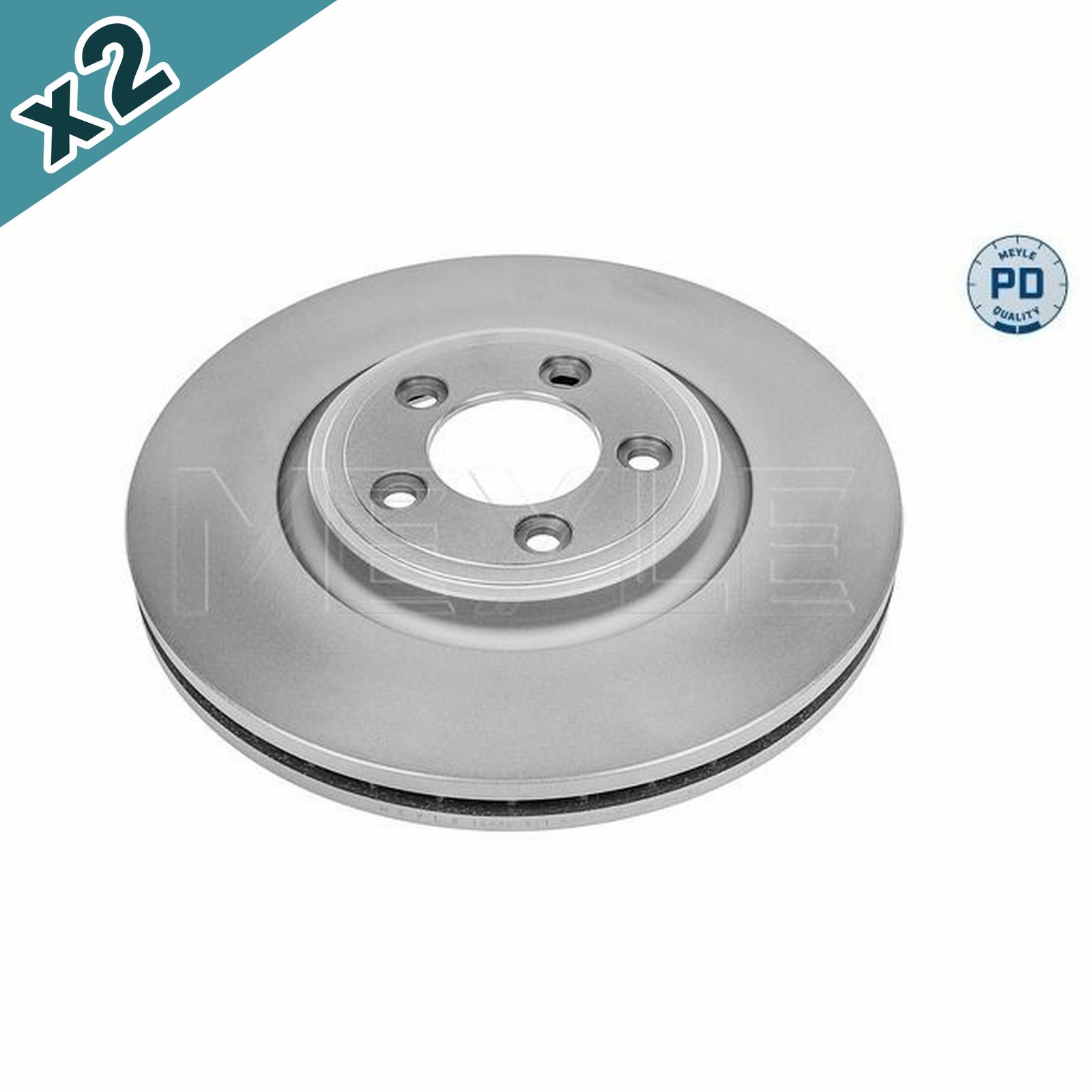 2x MEYLE 18-15 521 0011/PD Brake Disc Front Vented Fits Jaguar S-Type XF XJ XK